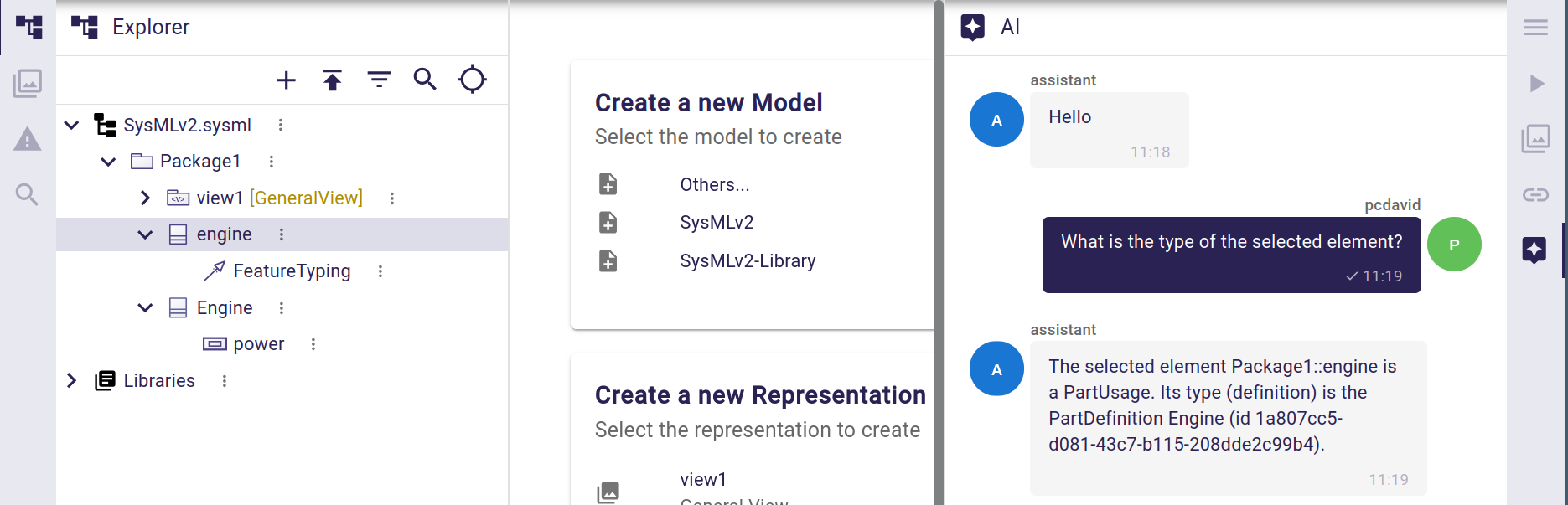 ai chat selection aware request