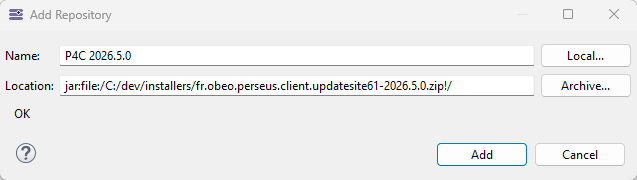 Add Publication For Capella Update Site to Capella