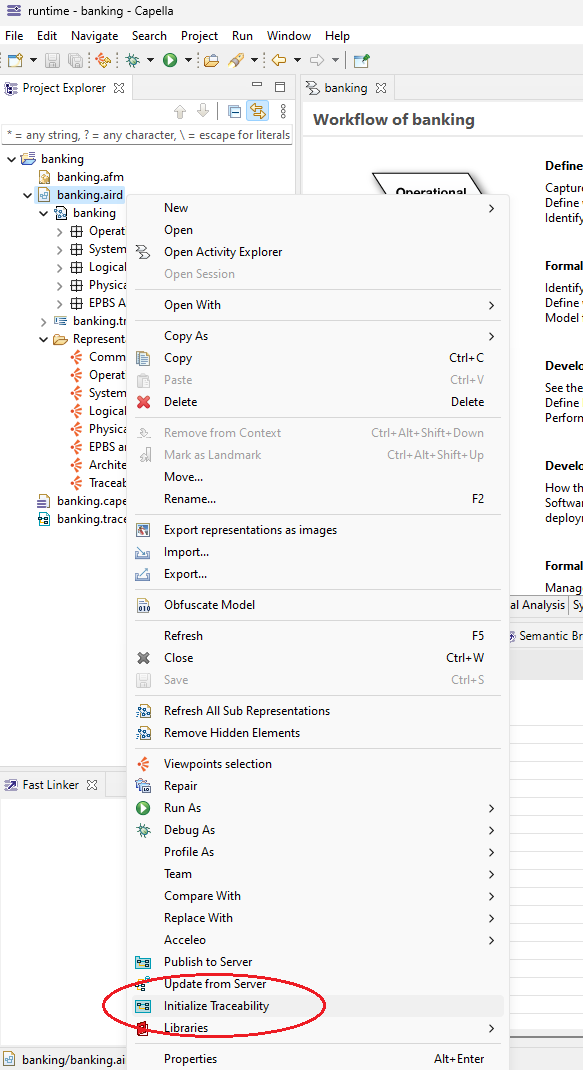 Initialize traceability action