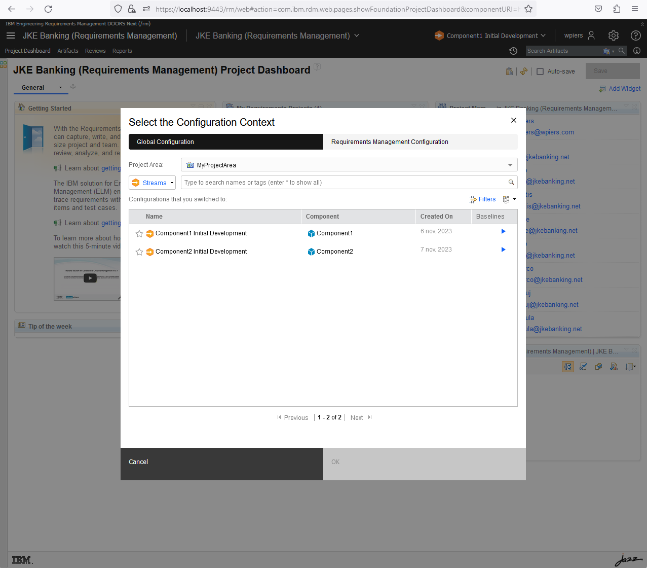 Switch configuration