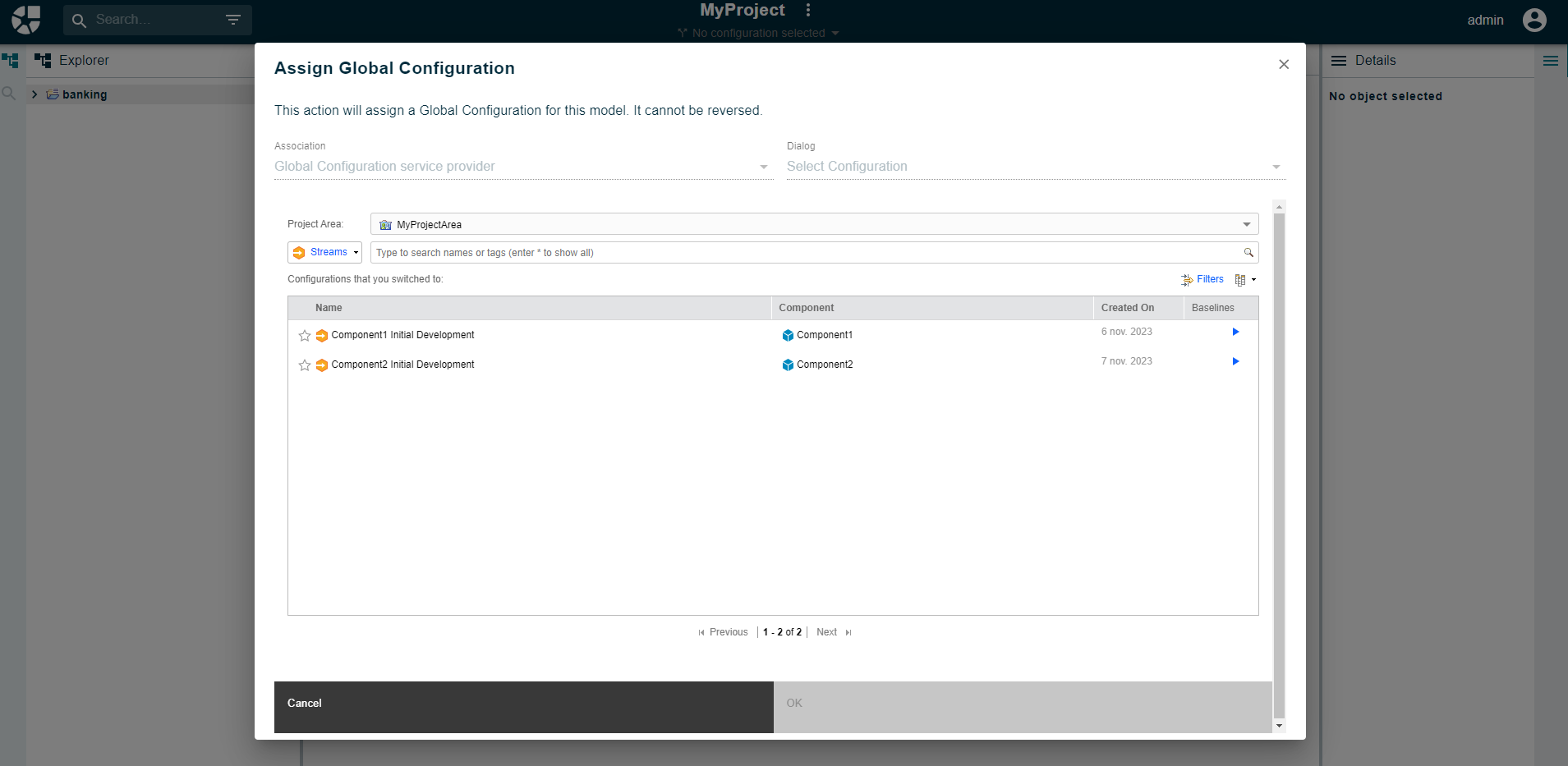 Assign Model Configuration