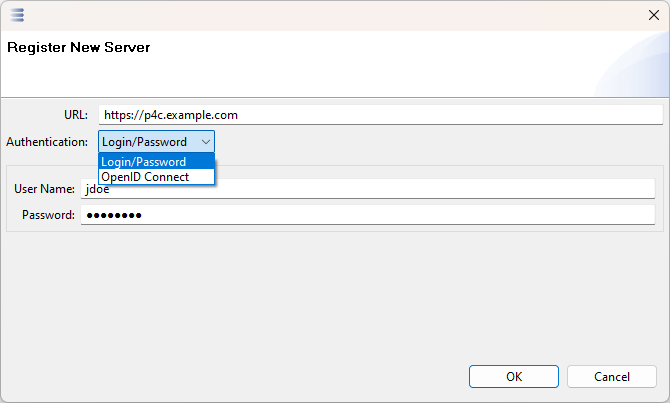 Register Publication Server with Login/Password Authentication