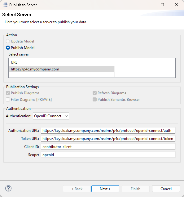 Publication For Capella Publish - Select Server