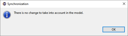 Message when no link has been created or deleted on the server