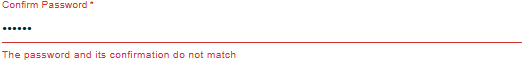 Account Creation - Password must be confirmed