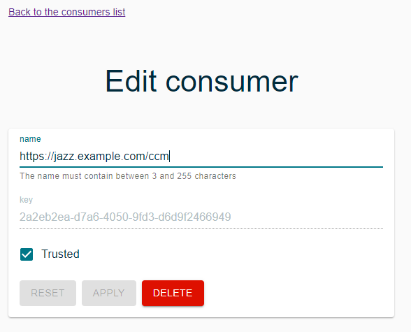 Edit approved OAuth consumer