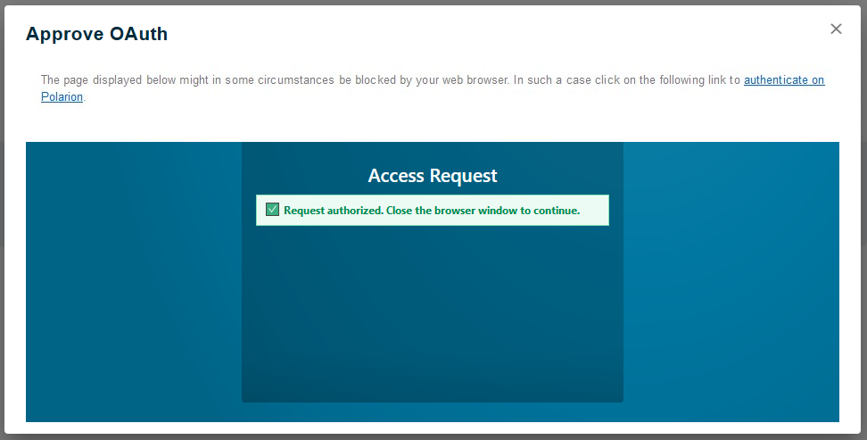 Polarion OAuth Confirmation