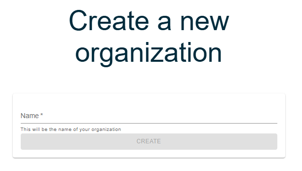 Organization Creation Dialog