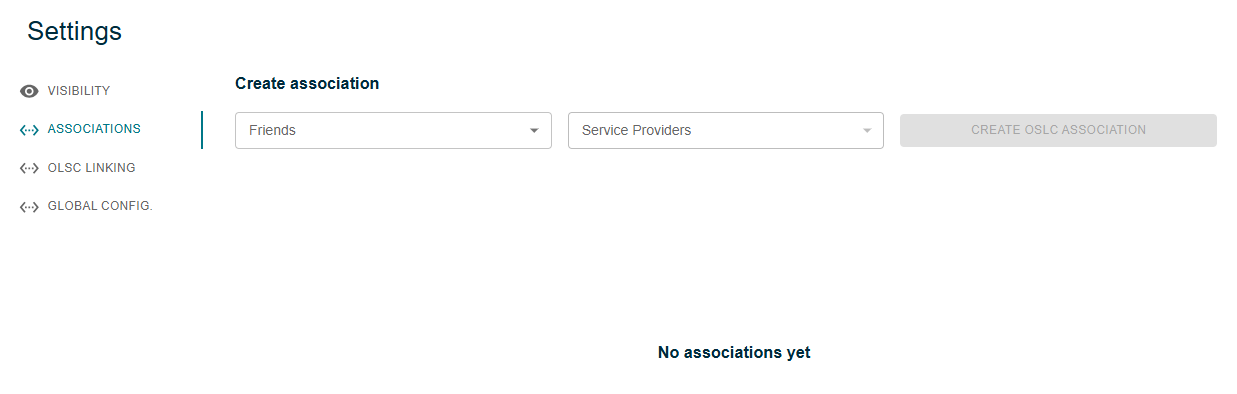 Associations settings