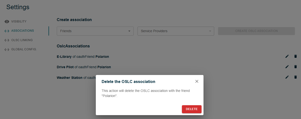Deleting an association