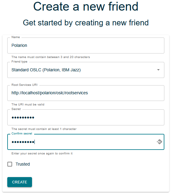 Friend Creation Dialog