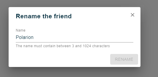 Friend Rename Dialog