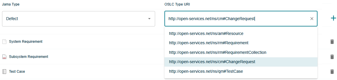 Add a Jama Connect Type Mapping - Step 1