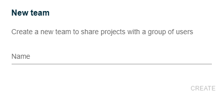Team Creation Dialog