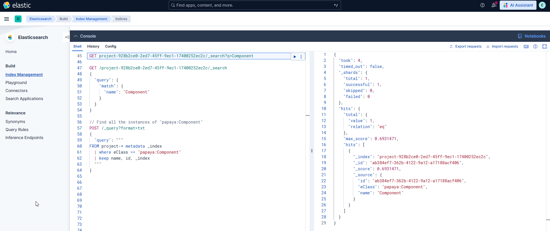 Elasticsearch shell