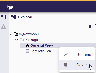 Delete representation from the Explorer View