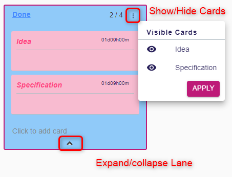 Show or hide cards