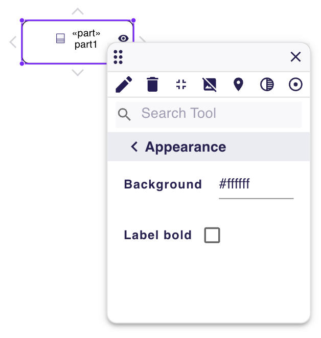 Customized appearance on graphical nodes