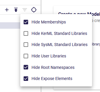 Hide expose element filter
