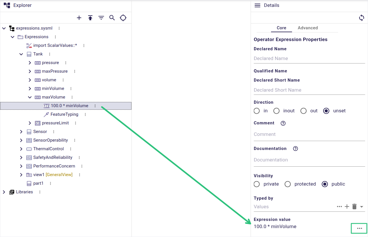 Expression value displayed in the _Details_ view