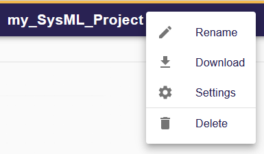 Project Editor Project Actions