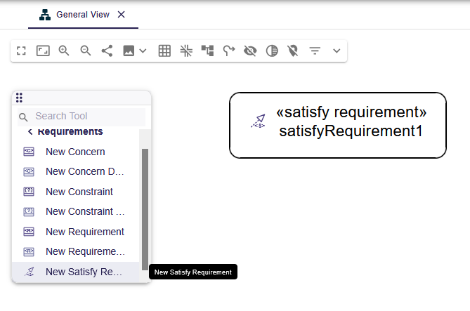Satisfy Requirement Usage node creation tool