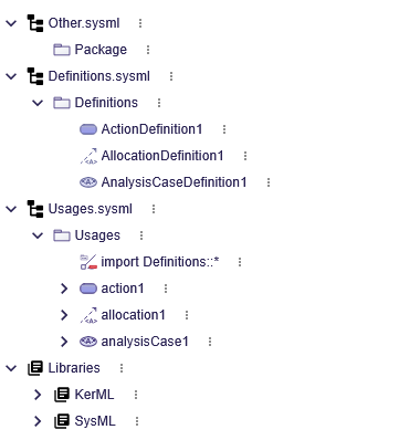 Project contents after successfully importing a published library