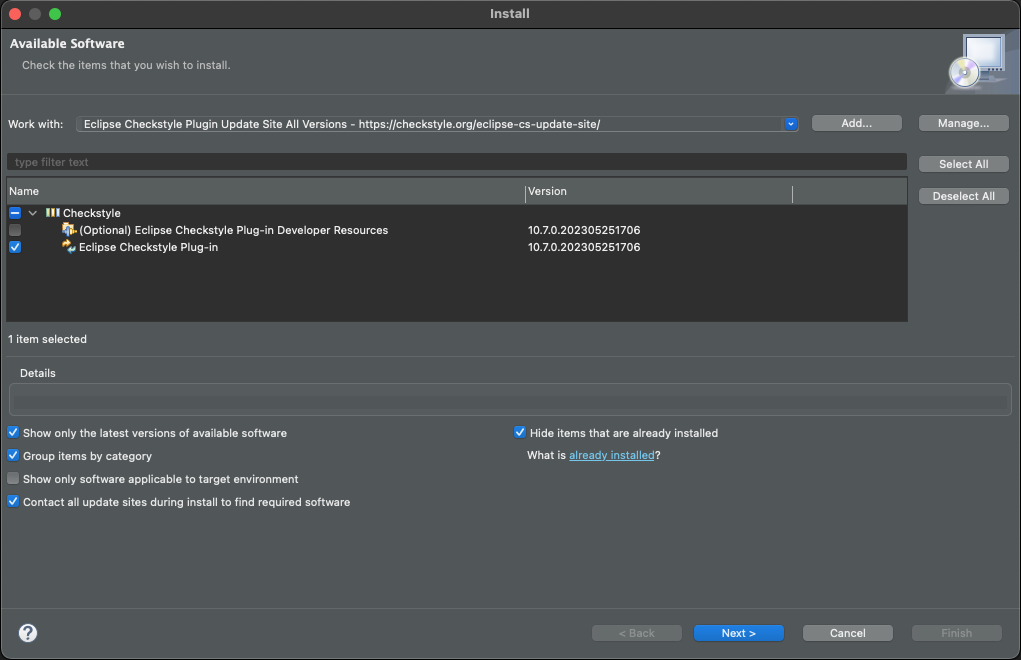 Install Checkstyle in Spring Tool Suite