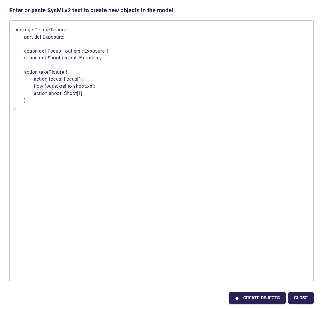 Textual Import New Objects from text