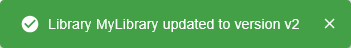 Dialog for the 'Update library' action