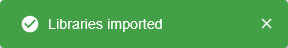 Import published library command success notification