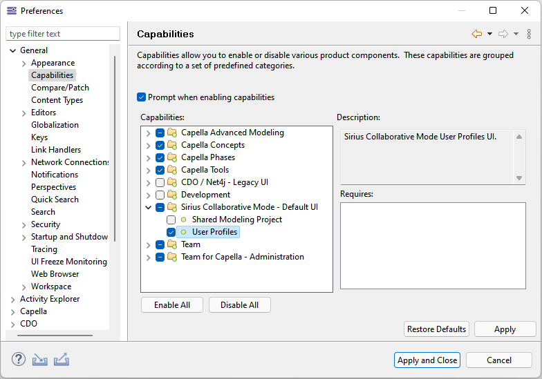 11. Access Control (User Profiles) collabuserprofilescapability