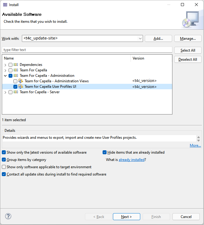 11. Access Control (User Profiles) installfeature