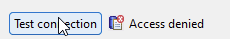 test connection access denied