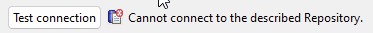 test connection cannot connect repository