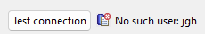 test connection no such user
