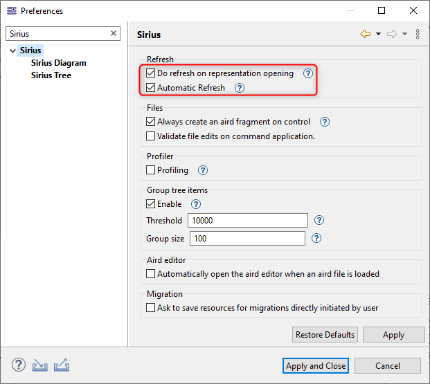 08.SiriusRefreshPreferences