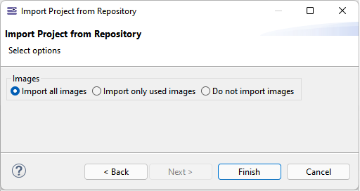 02. Export Import to from the Capella Team Server html images import options