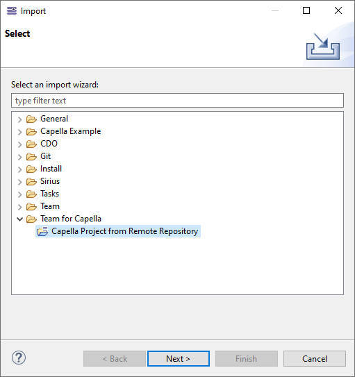 02. Export Import to from the Capella Team Server html m419f752e